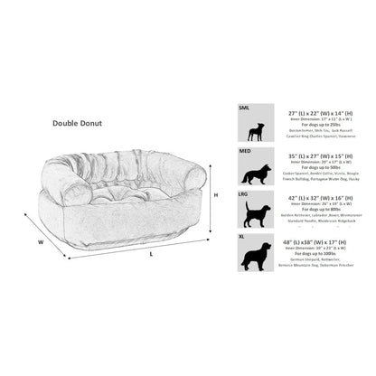 Double DonutBed For Dogs in Durango Fabric Finish Size - XL