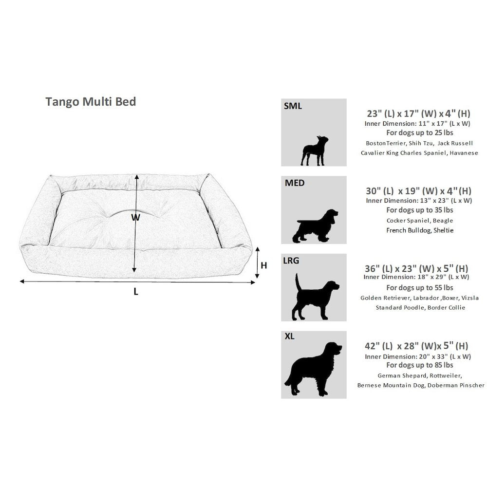 Tango Multi Bed For Dogs in Bark Fabric Finish Size - LRG