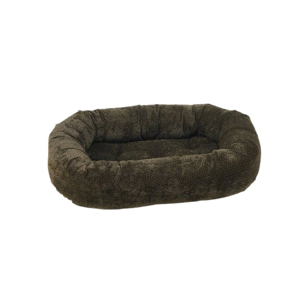 Donut Bed For Dogs in Chocolate Bones Fabric Finish Size - XL