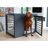 Moderno Crate Bed For Dogs in Grey Fabric Finish Size - MED