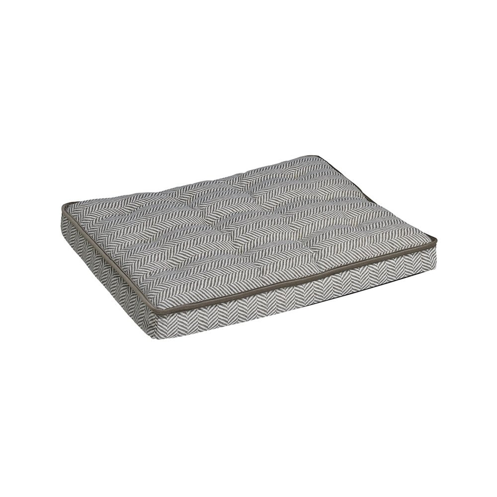 Luxury Crate Mattress For Dogs in Taupe Herringbone Fabric Finish Size - SML