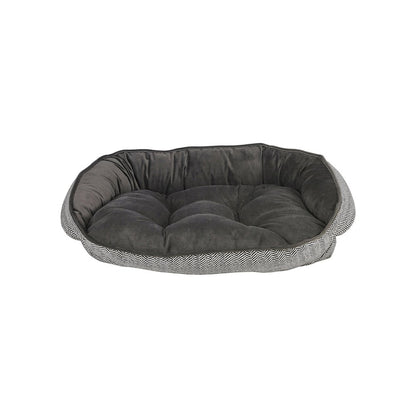 Crescent Bed For Dogs in Herringbone Fabric Finish Size - MED