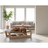 Yugen Pet Lounger Bed For Dogs in White Oak Fabric Finish Size - LRG
