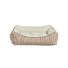 Scoop Bed For Dogs in Taupe Herringbone Fabric Finish Size - LRG