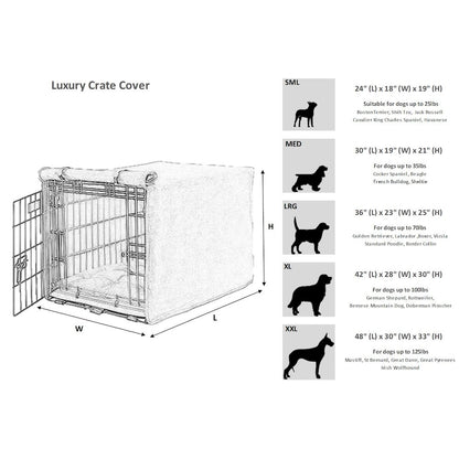 Crate Cover Bed For Dogs in Storm  Fabric Finish Size - LRG