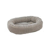 Donut Bed For Dogs in Taupe Herringbone Fabric Finish Size - MED