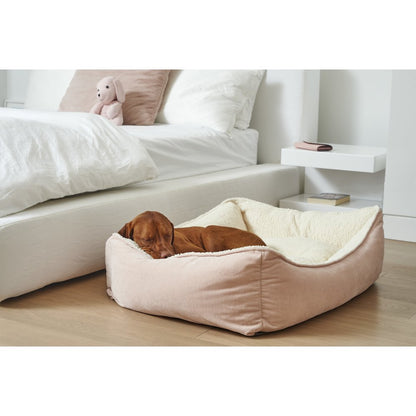 Scoop Bed For Dogs in Taupe Herringbone Fabric Finish Size - LRG
