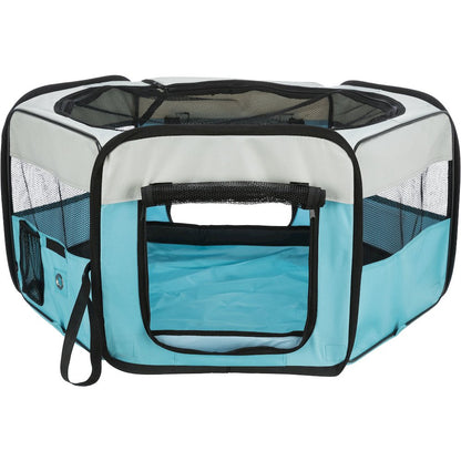 51 in. x 21.7 in. Large Soft-Sided Nylon Mobile Playpen, Turquoise