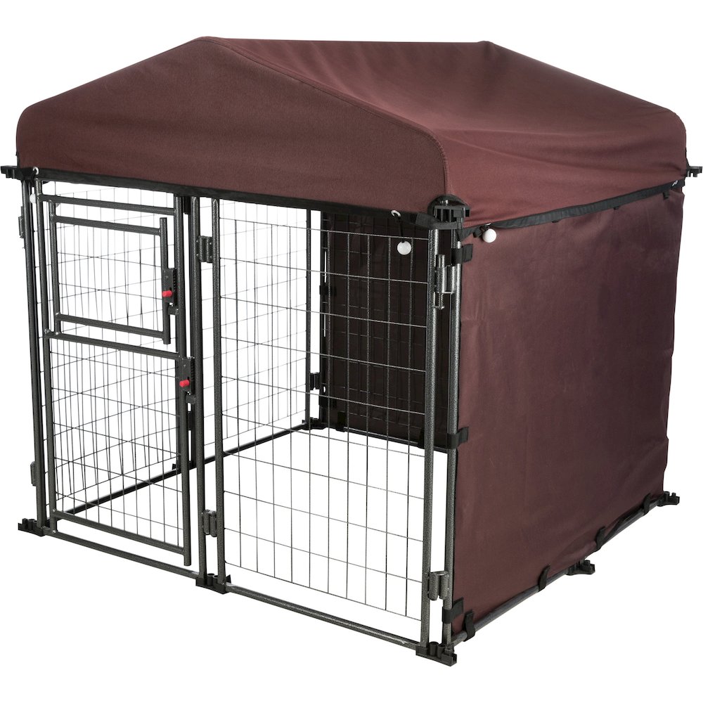 Dog Kennel Sunshade, All Weather Side Panel, Fits 4x4x4.5-FT Kennel, Burgundy