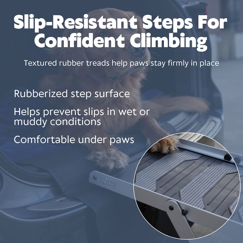 Heavy Duty Foldable 4 Step Pet Stairs, Lightweight Aluminum, Portable Pet Steps