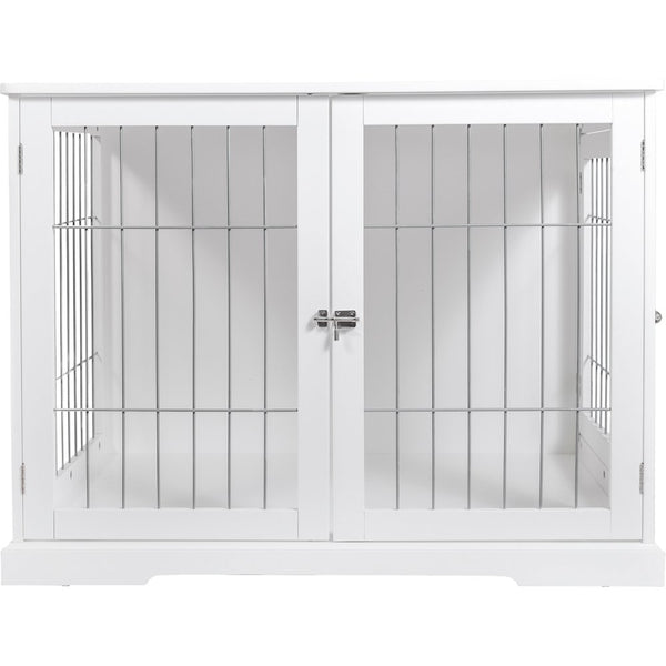29.5" Dog Crate, Wooden Indoor Kennel Furniture for Small Dogs Up to 25 lb
