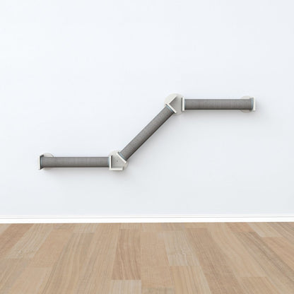 Wall Set 2 Multi-Level Wall Mounted Cat Perch System with 3 Scratching Posts
