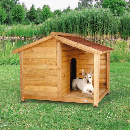 natura Lodge Elevated Weatherproof Wooden Small Outdoor Dog House