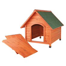 Cottage Weatherproof Outdoor Wooden Dog House Raised Floor for Large Dogs, Brown