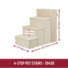 4-Step Foldable Velour Pet Stairs with Storage, Beige