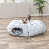 Harper Cat Tunnel with Plush Cushion, Adjustable Cat Play Tunnel with Toy