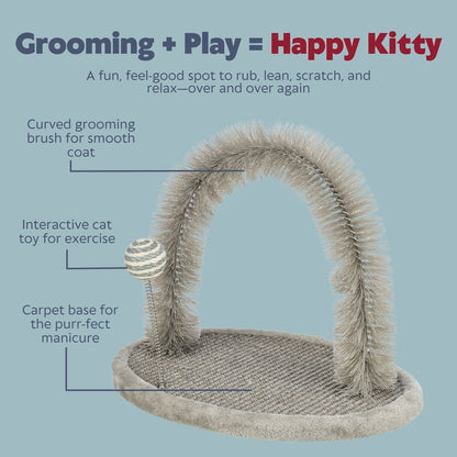 Scratching Plate with Brush Cat Scratcher & Self Groomer