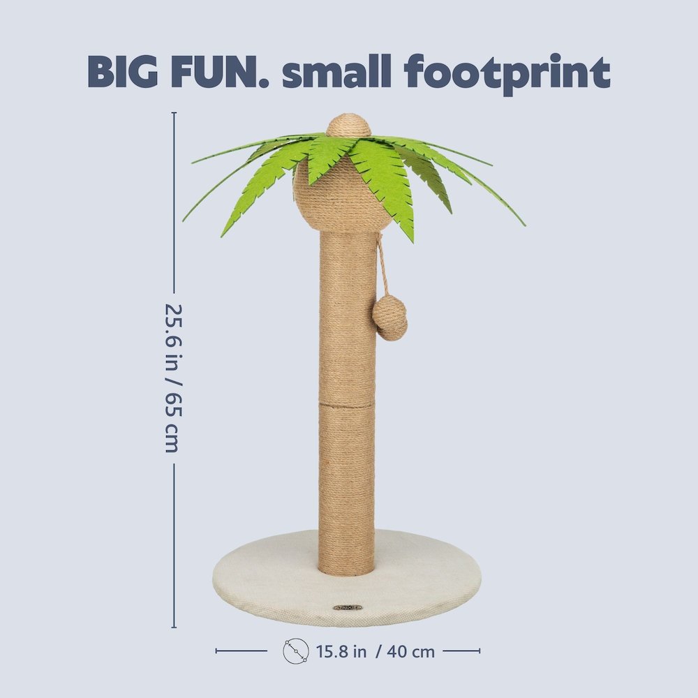 Palmela 25" Jute Scratching Post - Cute Whimsical Cat Palm-Tree