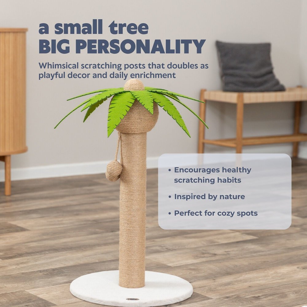 Palmela 25" Jute Scratching Post - Cute Whimsical Cat Palm-Tree