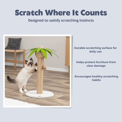 Palmela 25" Jute Scratching Post - Cute Whimsical Cat Palm-Tree