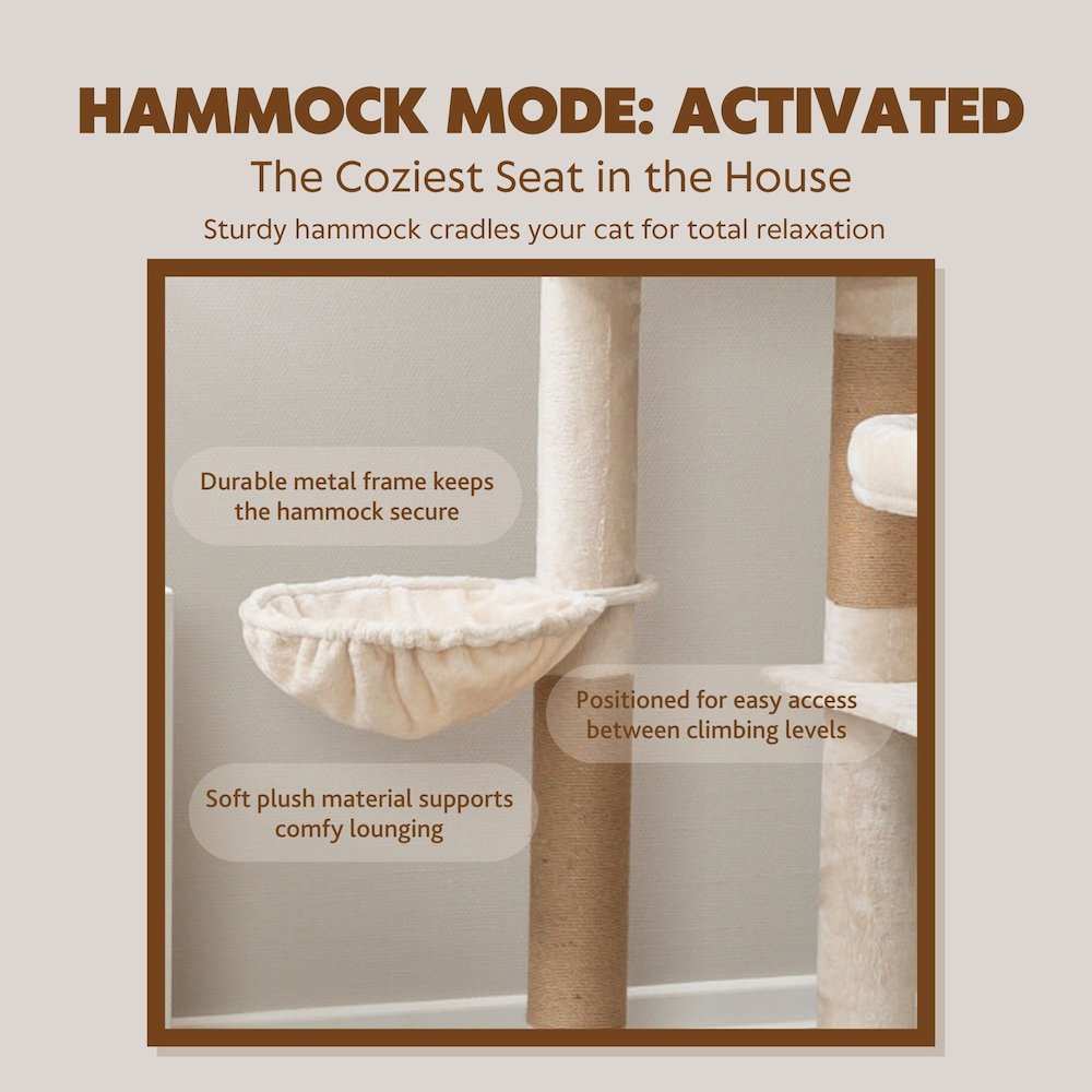 Aidan 53" Cat Tree - Multi-Level Cat Tower with Scratching Posts