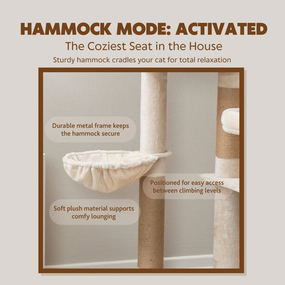 Aidan 53" Cat Tree - Multi-Level Cat Tower with Scratching Posts