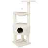 Baza Plush & Jute 52" Cat Tower Scratching Posts Condo Perch Hammock Cat Toy
