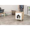 Isa Indoor Wooden Cat Condo, Modern Cat Bed Side Table with Cozy Cushion