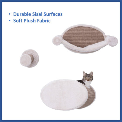 Liam Multi-Level Wall Mounted Cat Perch-Lounge Set, Brown