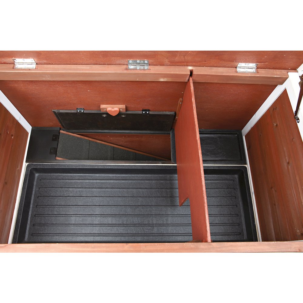 Natura Double Weatherproof Outdoor 2-Story Wooden Small Animal Hutch