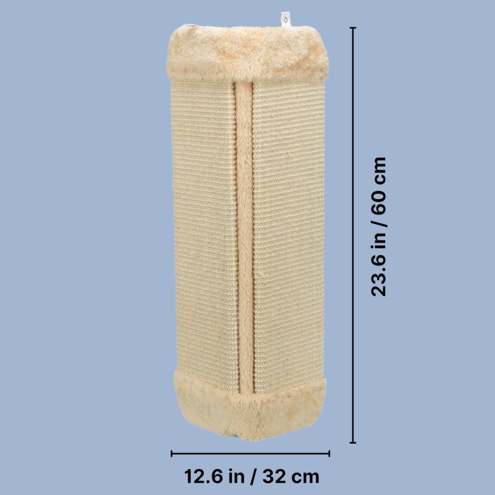 Wall Mount Sisal Scratching Board for Corners, Vertical Cat Scratcher, Beige