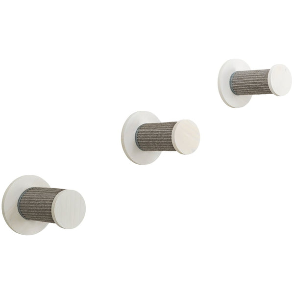 Wall Set 3 Wall Mounted Sisal Cat Perch System with 3 Scratcher Steps, Gray