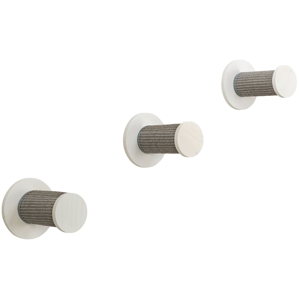 Wall Set 3 Wall Mounted Sisal Cat Perch System with 3 Scratcher Steps, Gray