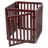 4-Panel Convertible Wooden 80" Freestanding Pet Gate - Pen with Pet Door, Brown