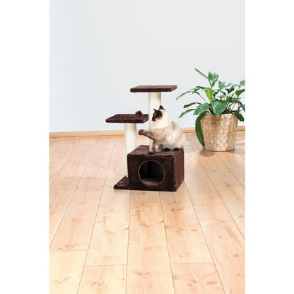 Valencia Plush & Sisal 3-Level 28" Cat Tree with Scratching Posts & Condo, Brown
