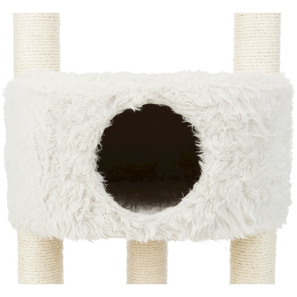 Baza Plush & Jute 52" Cat Tower Scratching Posts Condo Perch Hammock Cat Toy
