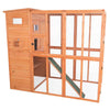 Weatherproof Wooden Cattery with Cat House and Run,37.4L x 76.8W x 68.9H, Brown