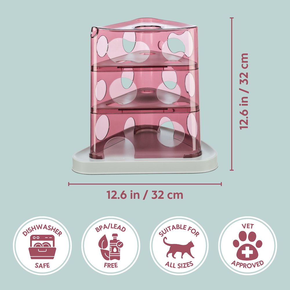 Cheese Tower Strategy Game for Cats, Puzzle Toy, Treat Dispenser