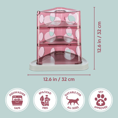 Cheese Tower Strategy Game for Cats, Puzzle Toy, Treat Dispenser