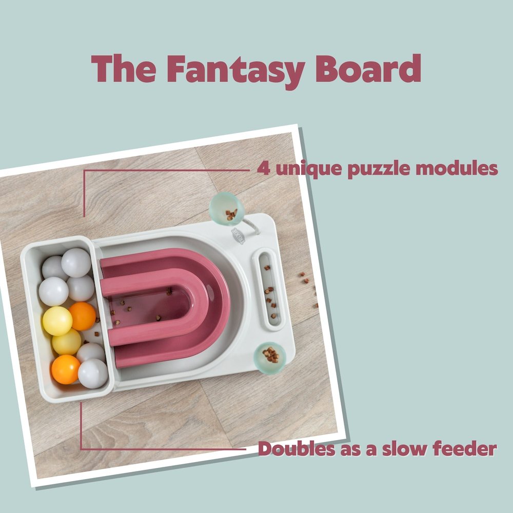 Fantasy Board Strategy Game for Cats, Puzzle Toy, Treat Dispenser