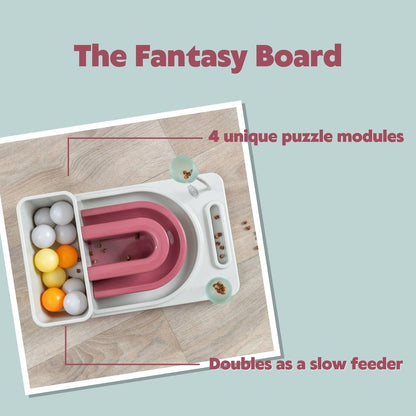 Fantasy Board Strategy Game for Cats, Puzzle Toy, Treat Dispenser