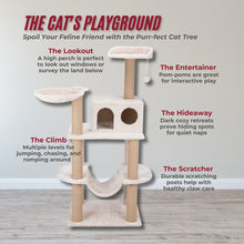 Federico Plush & Sisal 4-Level 56" Cat Tree Scratching Posts Condo Hammock