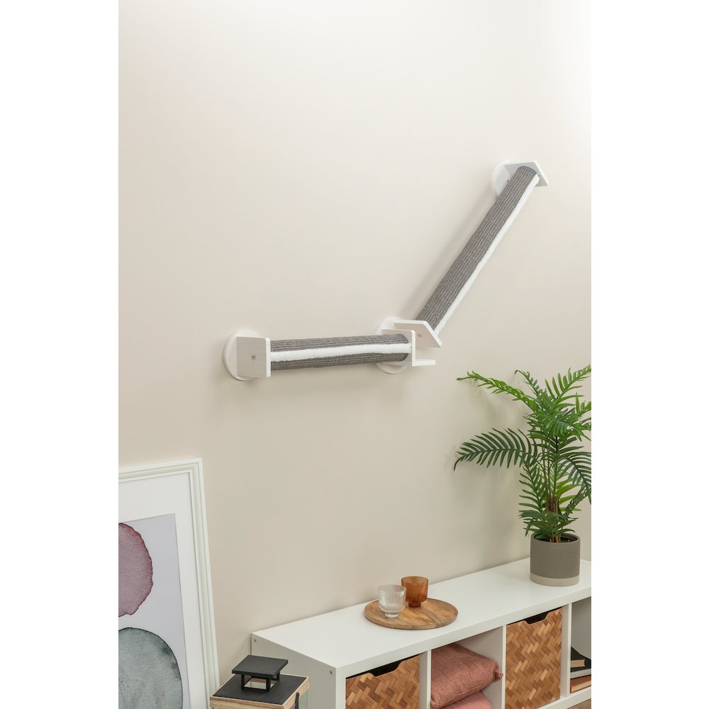Wall Set 4 Wall Mounted Cat Perch System with 2 Sisal Scratching Posts, Gray