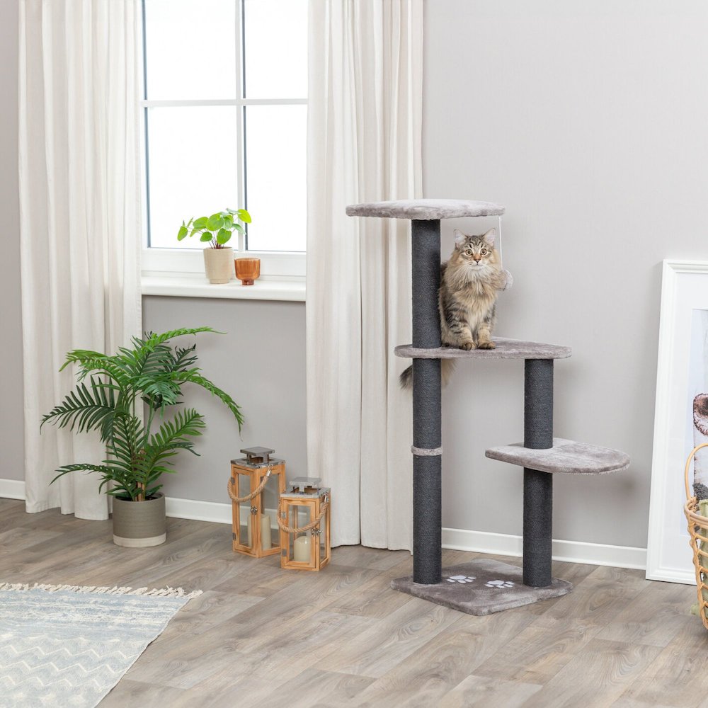 Altea Plush 3-Level 46.1" Cat Tree with Sisal Scratching Posts & Cat Toy