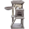 Pepito Plush & Sisal 2-Level 39.4" Cat Tree with Scratching Posts & Condo, Gray