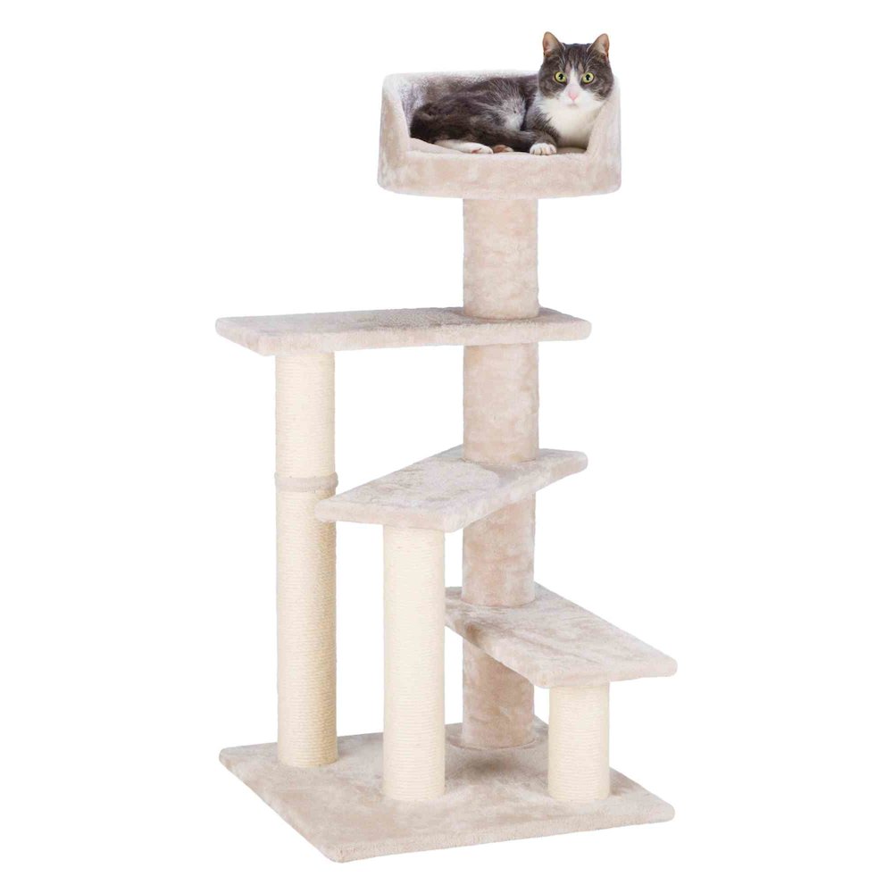 Tulia Senior Plush & Sisal 4-Level 40.2" Cat Tree, Scratching Posts & Bed