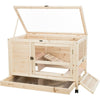 Mobile Indoor 1-Story Wooden Small Animal Cage with Wheels & Pull-Out Tray