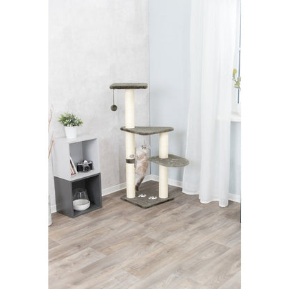 Altea Plush 3-Level 46.1" Cat Tree with Sisal Scratching Posts & Cat Toy, Gray
