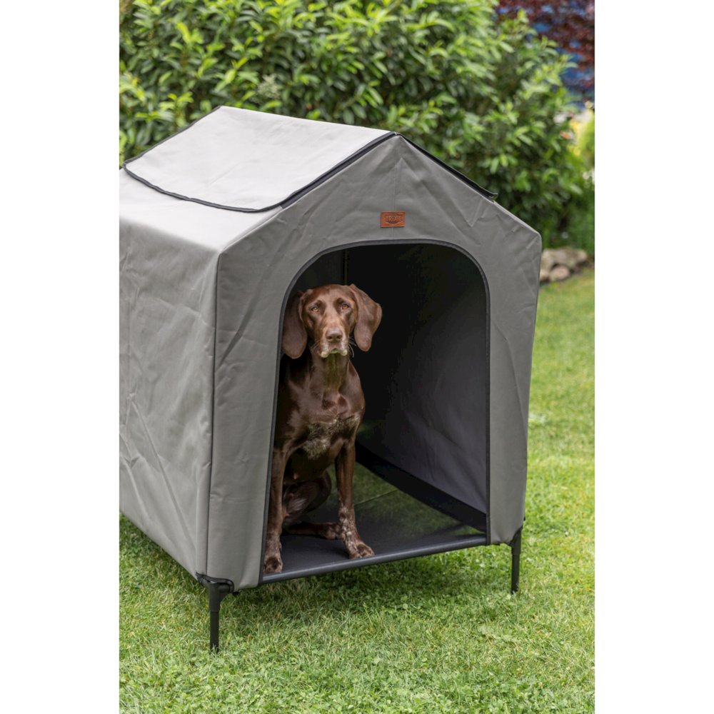 2-in-1 Elevated Portable Dog House or Dog Cot & Tent for Medium-Large Dogs