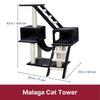 Malaga Sisal 3-Level 43" Cat Tree with Scratching Posts, Condos & Ladders, Gray
